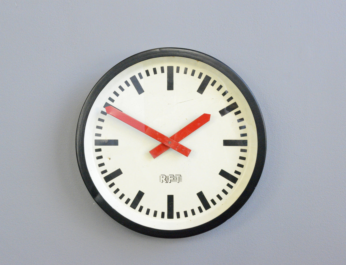 Red Handed Factory Clock Circa 1960s – Otto's Antiques