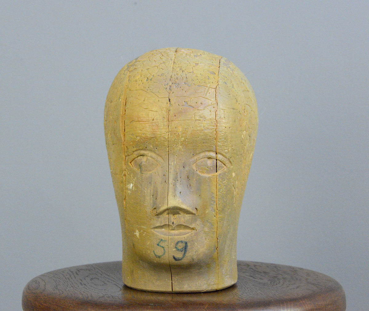 German Carved Wooden Milliners Head Circa 1910 – Otto's Antiques