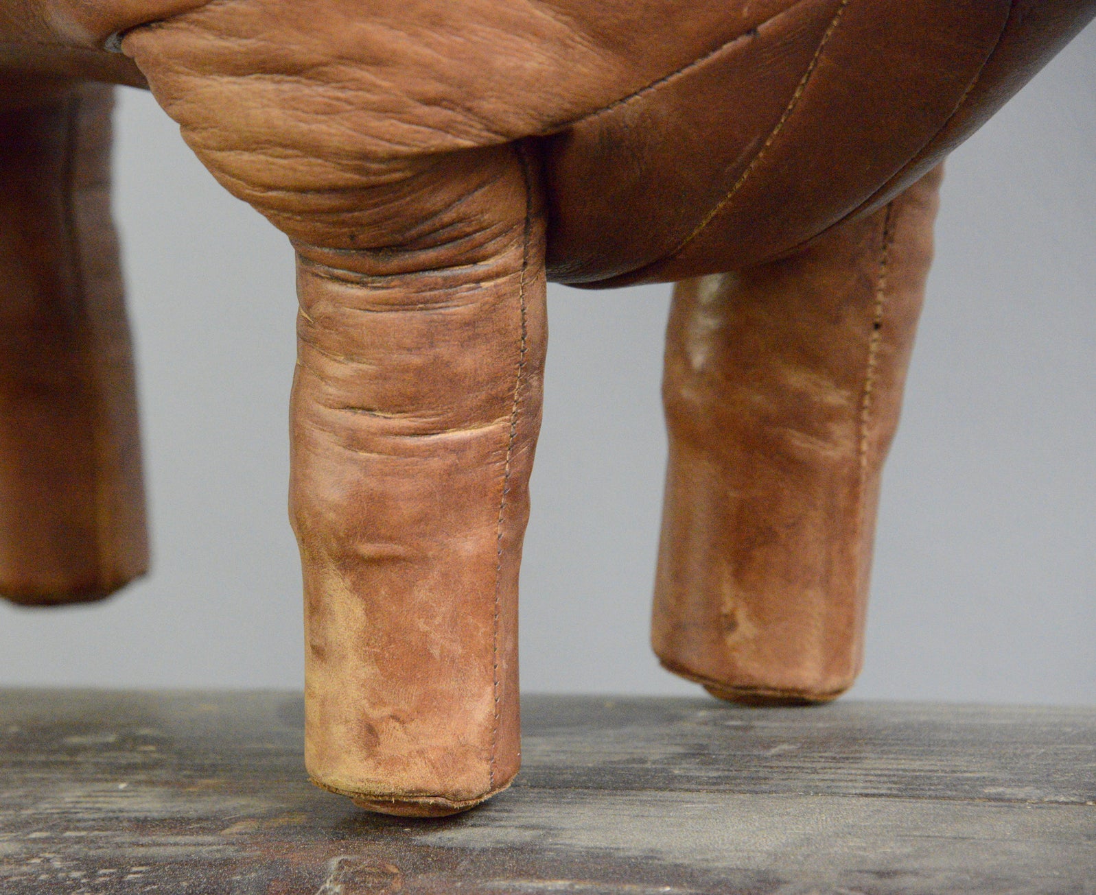 Leather Bull Footstool By Dimitri Omersa Circa 1950s – Otto's Antiques