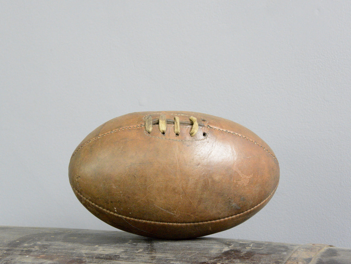 Leather Rugby Ball By Jack Sharp Liverpool Circa 1920s – Otto's Antiques