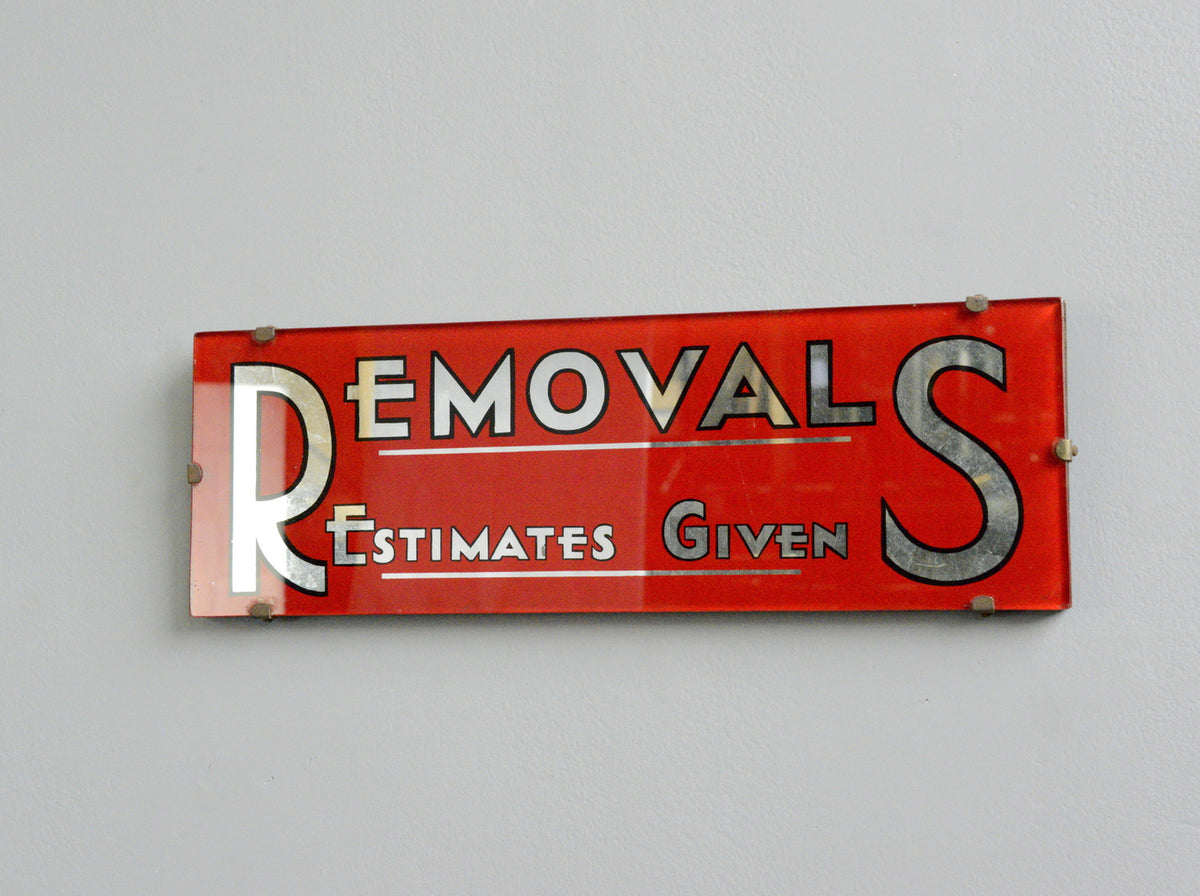 Mirrored Removals Sign Circa 1930s – Otto's Antiques